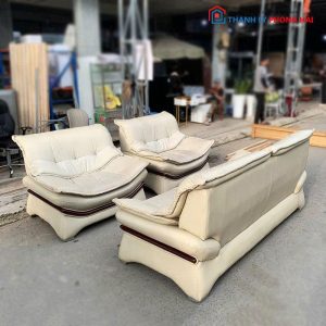 Sofa Bành 3 Món Bọc Da Cũ Kiểu Sang Trọng