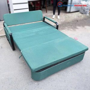 Sofa Bed Cũ Bọc Vải Có Bánh Xe Kéo Thành Giường