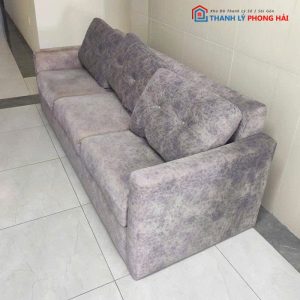 Sofa Bọc Nhung Xám 2m3 Cũ