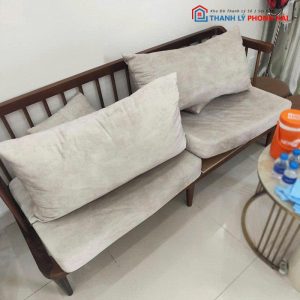 Sofa Đôi Khung Gỗ Bọc Nhung Cũ