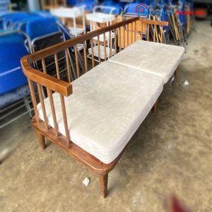 Sofa Đôi Khung Gỗ Bọc Nhung Cũ