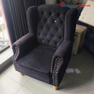 Sofa Đơn Tân Cổ Điển Bọc Nhung Đính Nút Cũ