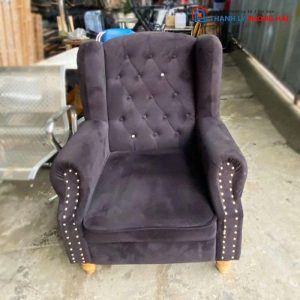 Sofa Đơn Tân Cổ Điển Bọc Nhung Đính Nút Cũ