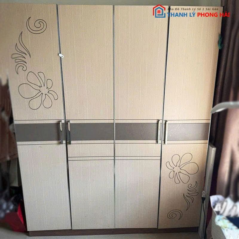 tu-ao-4-canh-go-mdf-cu-2 Tủ Áo 4 Cánh Gỗ MDF Cũ
