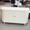 Tủ Console 2 Cánh Cũ Màu Trắng Kiểu Dáng Bo Cong
