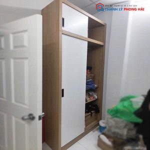 Tủ Cửa Lùa 1m4 4 Cánh Gỗ MDF Cũ