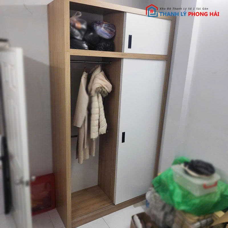 tu-cua-lua-1m4-4-canh-go-mdf-cu-3 Tủ Cửa Lùa 1m4 4 Cánh Gỗ MDF Cũ