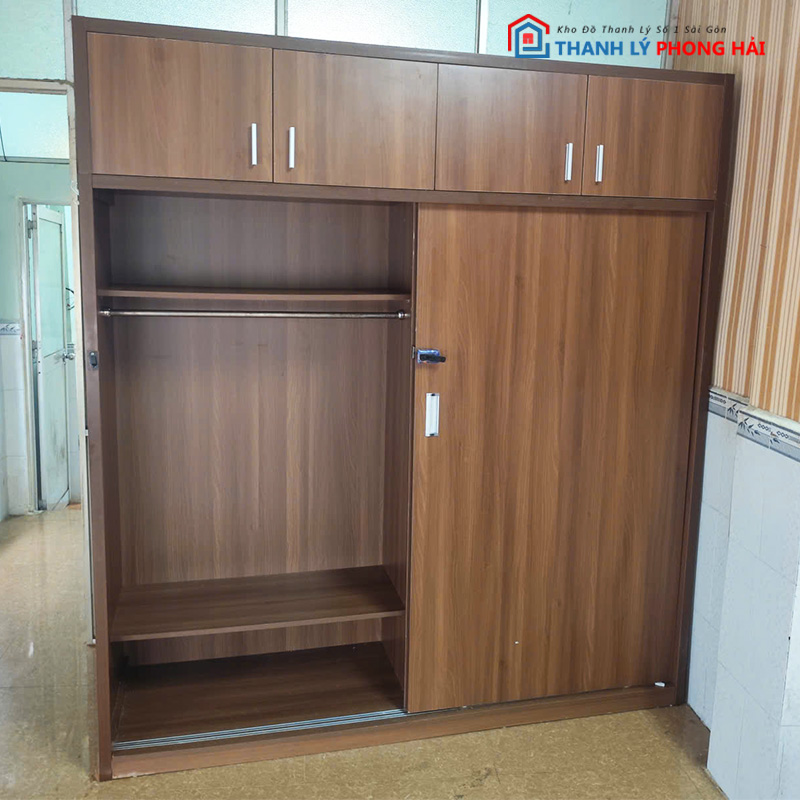 tu-cua-truot-2m-cu-go-cong-nghiep-1 Tủ Cửa Trượt 2m Cũ Gỗ Công Nghiệp
