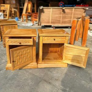 Tủ Đầu Giường Gỗ Tự Nhiên Có Ngăn Kéo Mới 99%