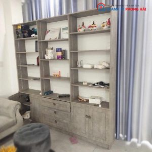Tủ Kệ Trưng Bày 2m2 Cũ Tông Màu Xám Xi Măng
