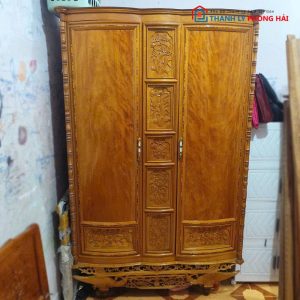 Tủ Quần Áo Gỗ Tự Nhiên 2 Cánh Cổ Điển Cũ