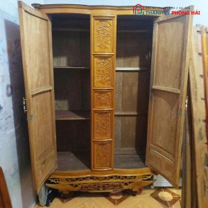 Tủ Quần Áo Gỗ Tự Nhiên 2 Cánh Cổ Điển Cũ