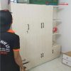 Tủ Quần Áo Nhựa Cũ 3 Cánh Kèm Kệ Trang Trí