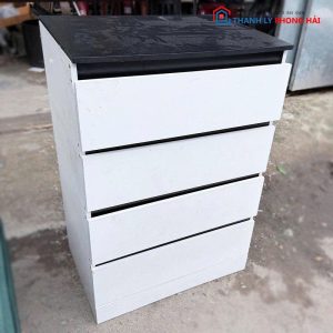 Tủ Tab 4 Ngăn Kéo Cũ Phối Màu Trắng Đen