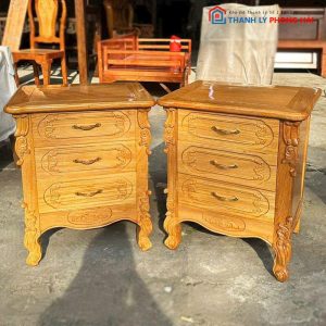Tủ Tab Gỗ TN 3 Ngăn Kéo Tay Nắm Kim Loại Mới 99%