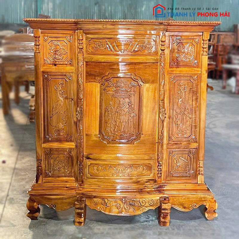 tu-tho-go-tram-1m47-moi-99-2 Tủ Thờ Gỗ Tràm 1m47 Mới 99%