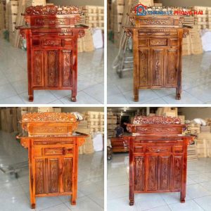 Tủ Thờ Gỗ Tràm Chạm Khắc Tinh Xảo Mới 99% (Nhiều KT)