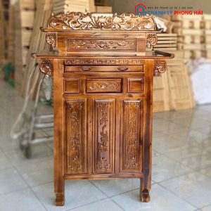 Tủ Thờ Gỗ Tràm Chạm Khắc Tinh Xảo Mới 99% (Nhiều KT)