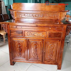 Tủ Thờ Kèm Kệ 2 Tầng Gỗ Tự Nhiên Mới 99%